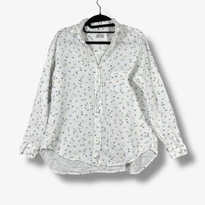 Grayson Linen Button Up Blouse Womens 2 Medium Butterfly Lightweight Boho